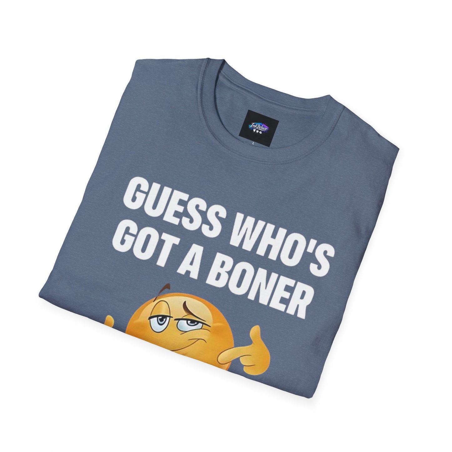 Funny Graphic T-Shirt — "Guess Who's Got a Boner" Emoji Tee