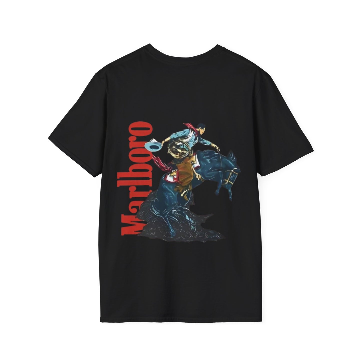 Marlboro Western Rodeo T-Shirt — Cowboy Bucking Horse Graphic