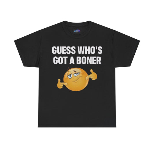 Graphic Tee - "Guess Who's Got a Boner" Emoji Humor T-Shirt