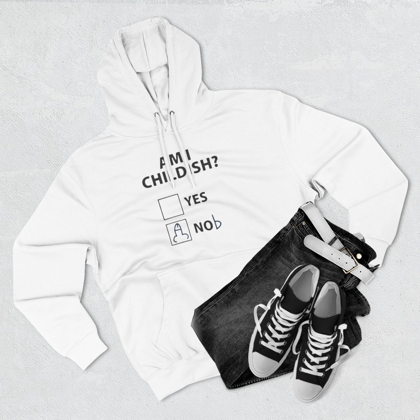 Childish? Funny Graphic Hoodie — Quirky Hand-Drawn funny Design