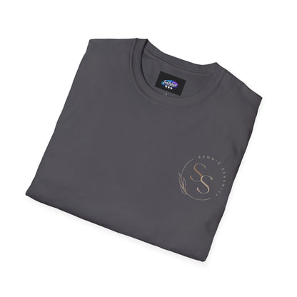 QR Code Gift Tee — "Scan here for 10 to spend on whatnot at sammieserenity"