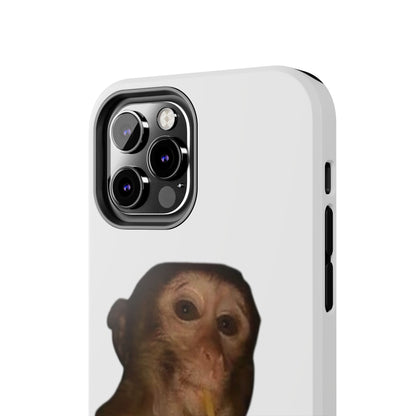 Monkey Sipping Juice Phone Case — Funny Cute Meme Protective Case