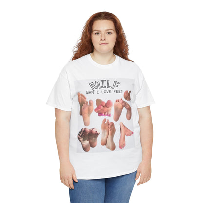 MILF 'Man I Love Feet' Graphic Tee – Foot Fetish Novelty Shirt