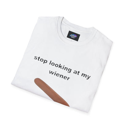 Funny 'Stop Looking at My Wiener' T-Shirt — Hot Dog Graphic Tee