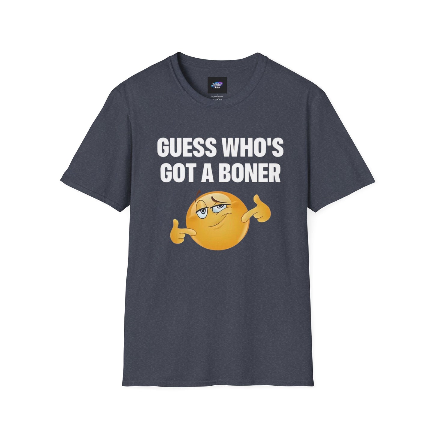 Funny Graphic T-Shirt — "Guess Who's Got a Boner" Emoji Tee