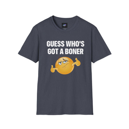 Funny Graphic T-Shirt — "Guess Who's Got a Boner" Emoji Tee