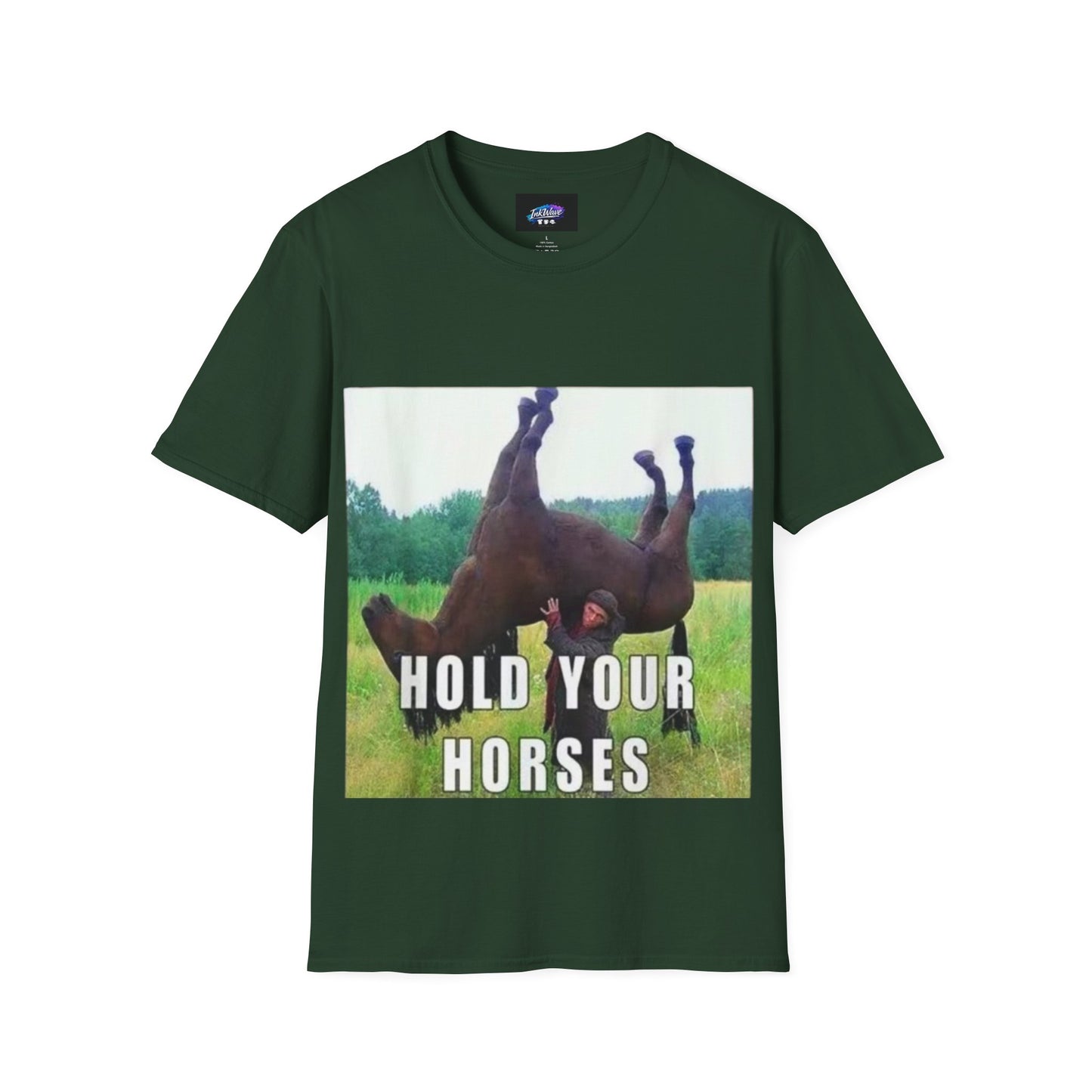 Hold Your Horses T-Shirt – Funny Rolling Horse Graphic Tee