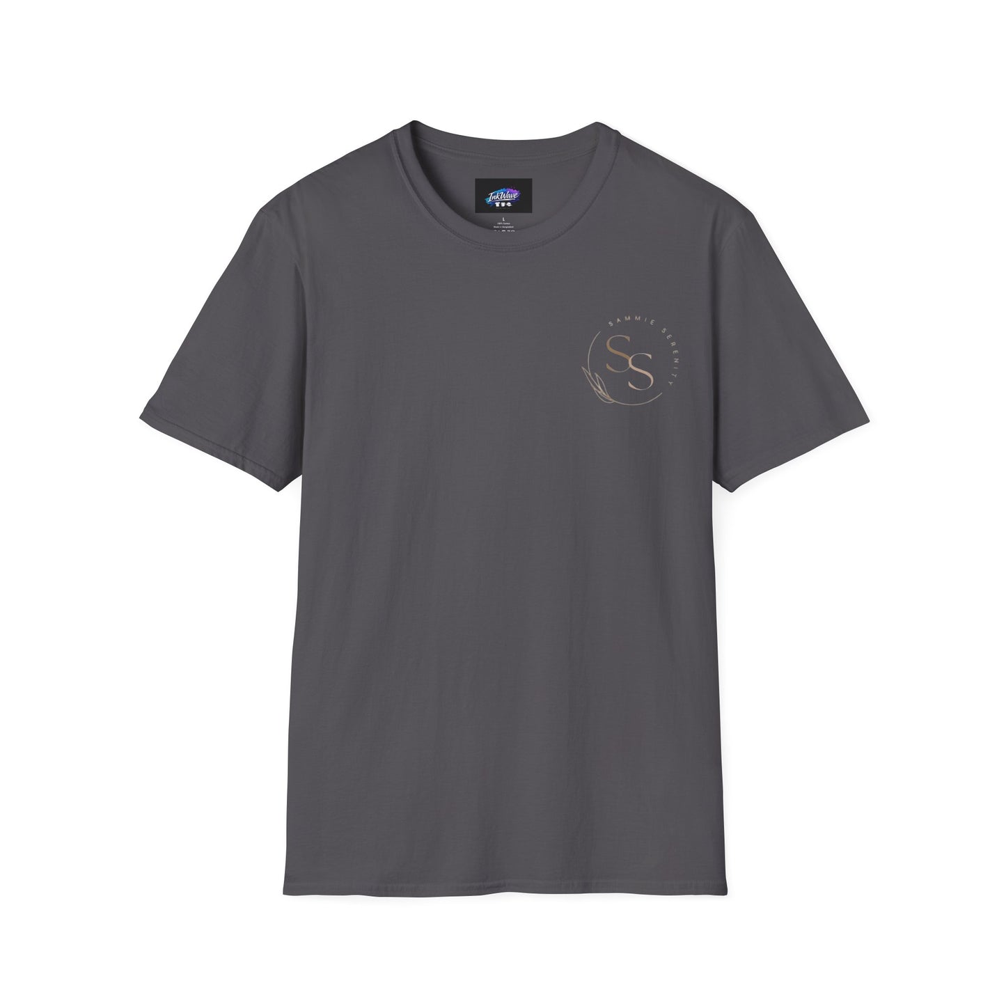 QR Code Gift Tee — "Scan here for 10 to spend on whatnot at sammieserenity"