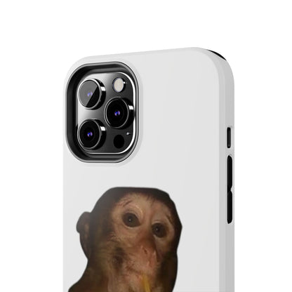 Monkey Sipping Juice Phone Case — Funny Cute Meme Protective Case
