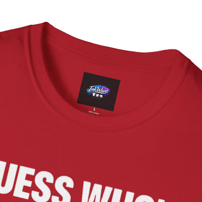Funny Graphic T-Shirt — "Guess Who's Got a Boner" Emoji Tee
