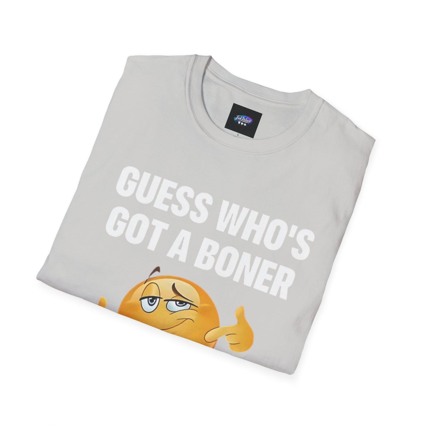 Funny Graphic T-Shirt — "Guess Who's Got a Boner" Emoji Tee