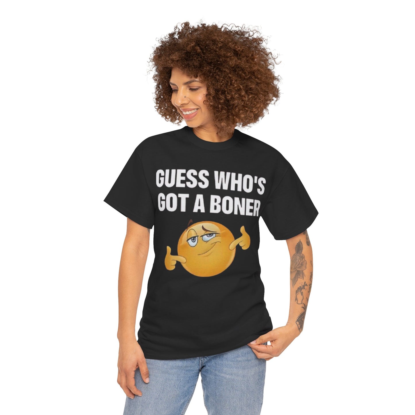 Graphic Tee - "Guess Who's Got a Boner" Emoji Humor T-Shirt