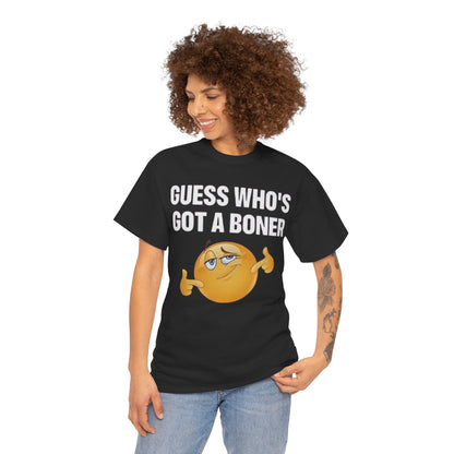 Graphic Tee - "Guess Who's Got a Boner" Emoji Humor T-Shirt
