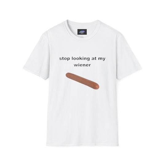 Funny 'Stop Looking at My Wiener' T-Shirt — Hot Dog Graphic Tee