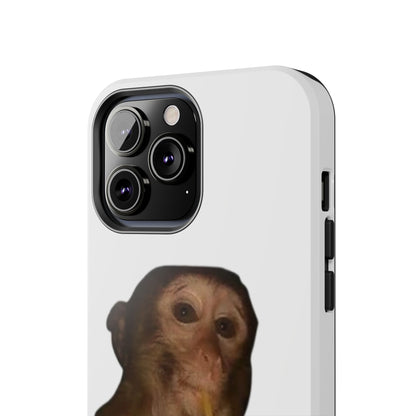 Monkey Sipping Juice Phone Case — Funny Cute Meme Protective Case