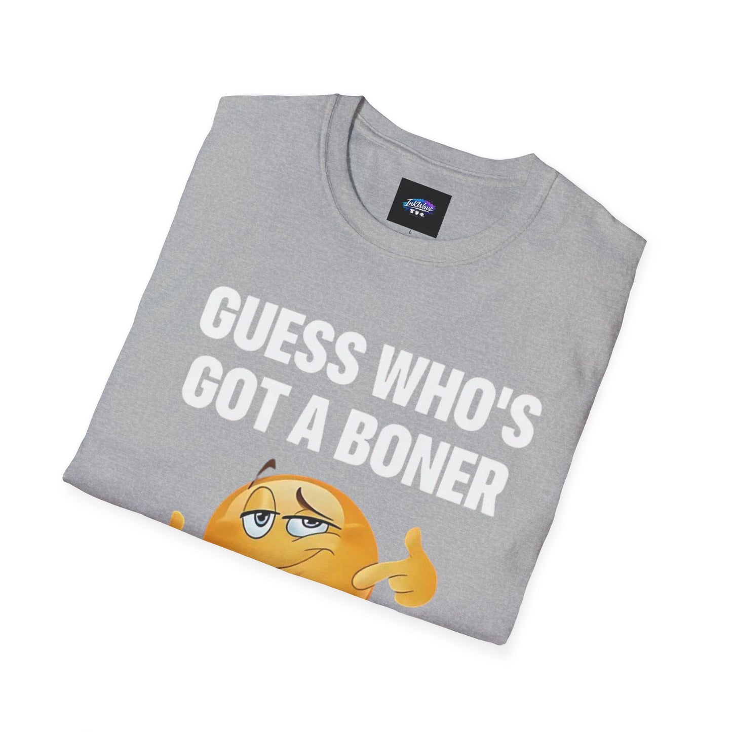 Funny Graphic T-Shirt — "Guess Who's Got a Boner" Emoji Tee