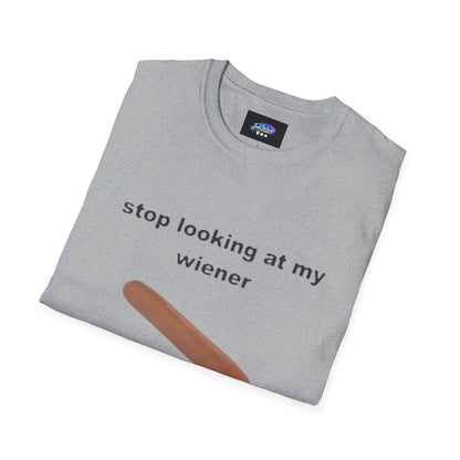Funny 'Stop Looking at My Wiener' T-Shirt — Hot Dog Graphic Tee