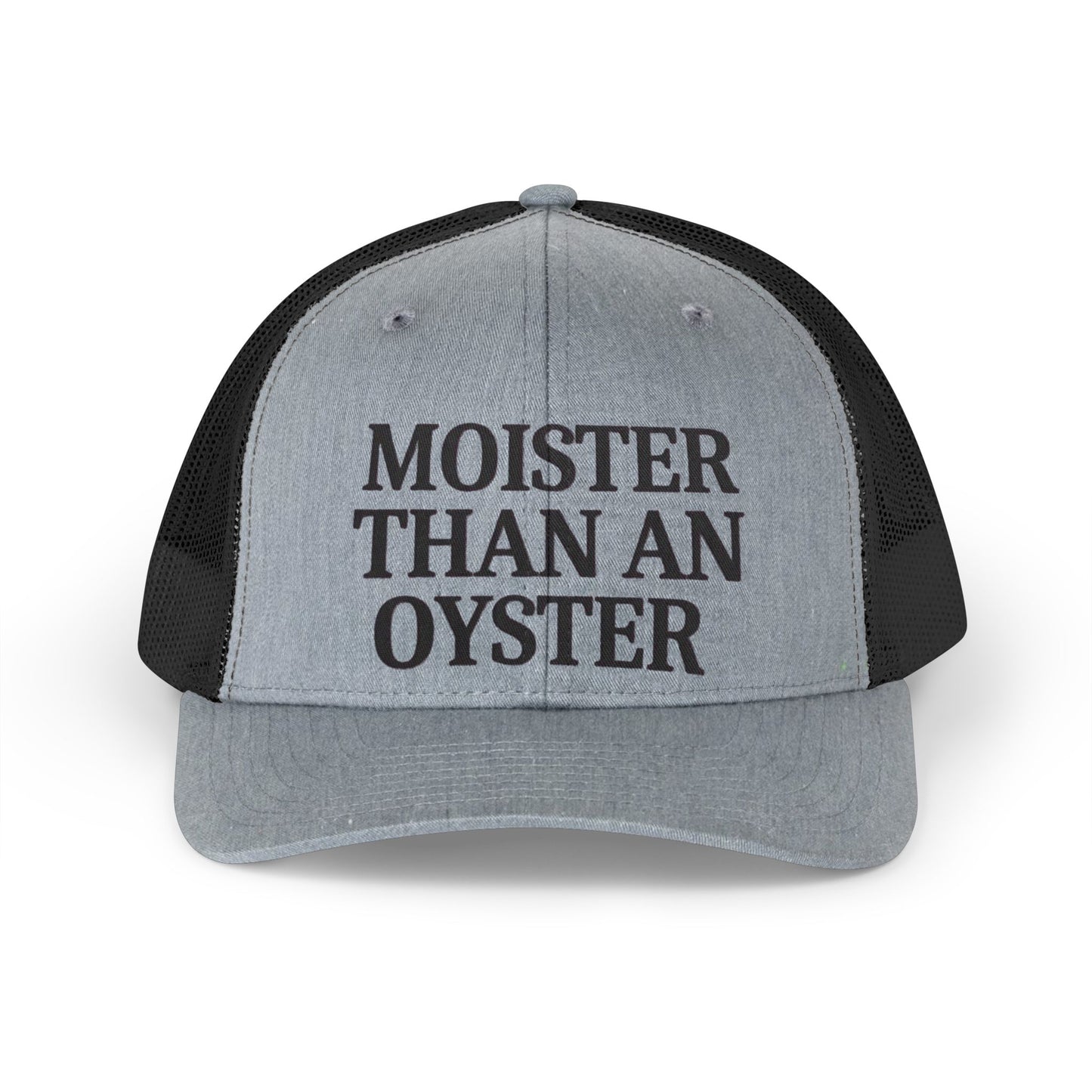 Trucker Hat — "Moister than a oyster" Retro Embroidered Mesh Cap