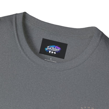 QR Code Gift Tee — "Scan here for 10 to spend on whatnot at sammieserenity"