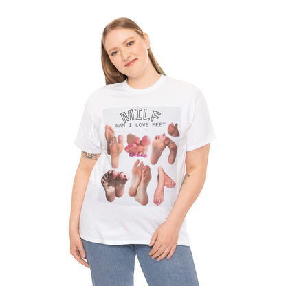 MILF 'Man I Love Feet' Graphic Tee – Foot Fetish Novelty Shirt