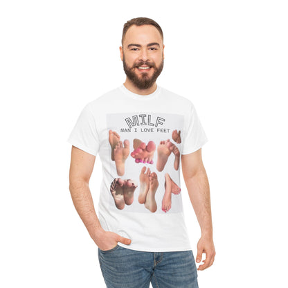 MILF 'Man I Love Feet' Graphic Tee – Foot Fetish Novelty Shirt