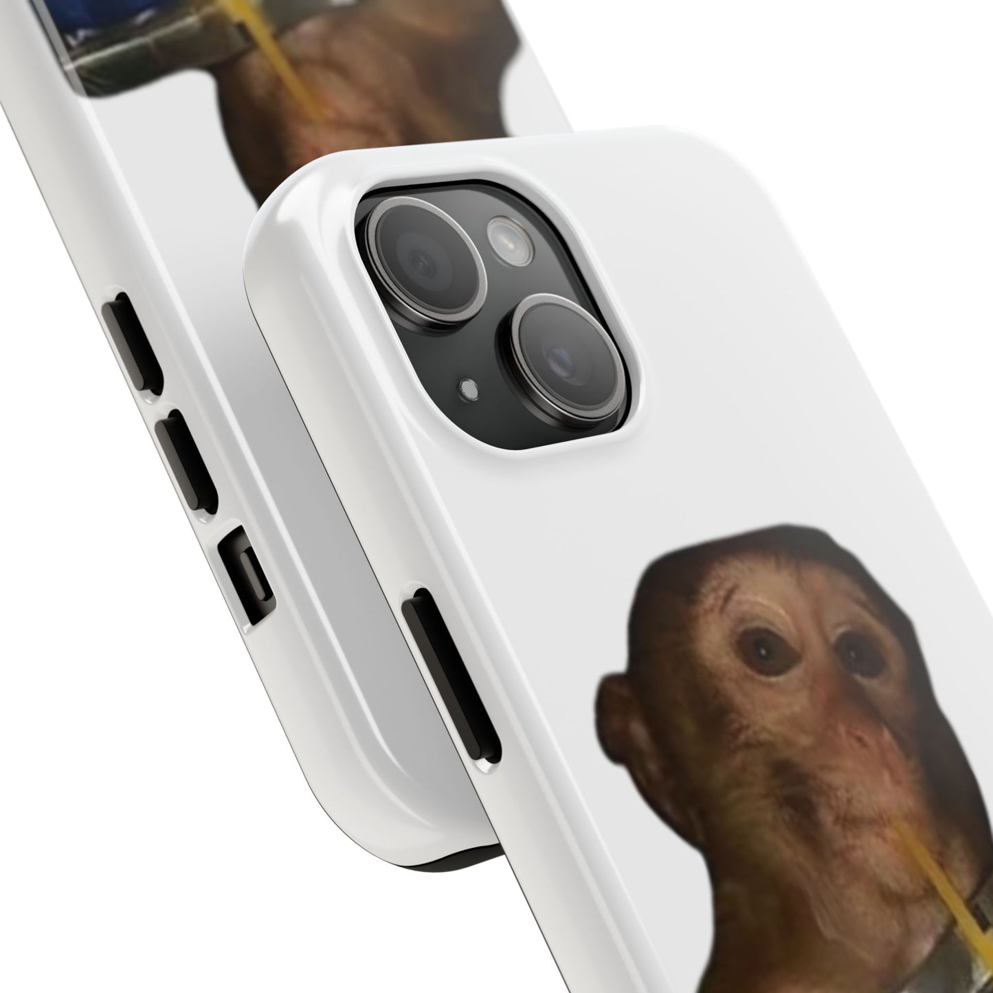 Monkey Sipping Juice Phone Case — Funny Cute Meme Protective Case