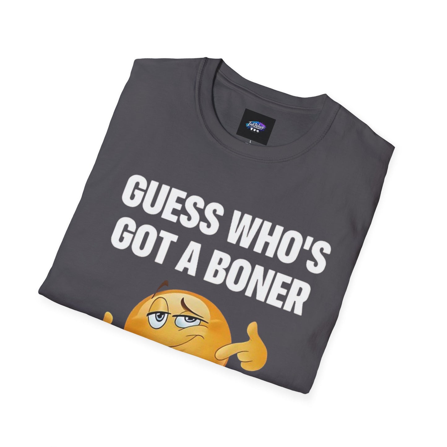 Funny Graphic T-Shirt — "Guess Who's Got a Boner" Emoji Tee