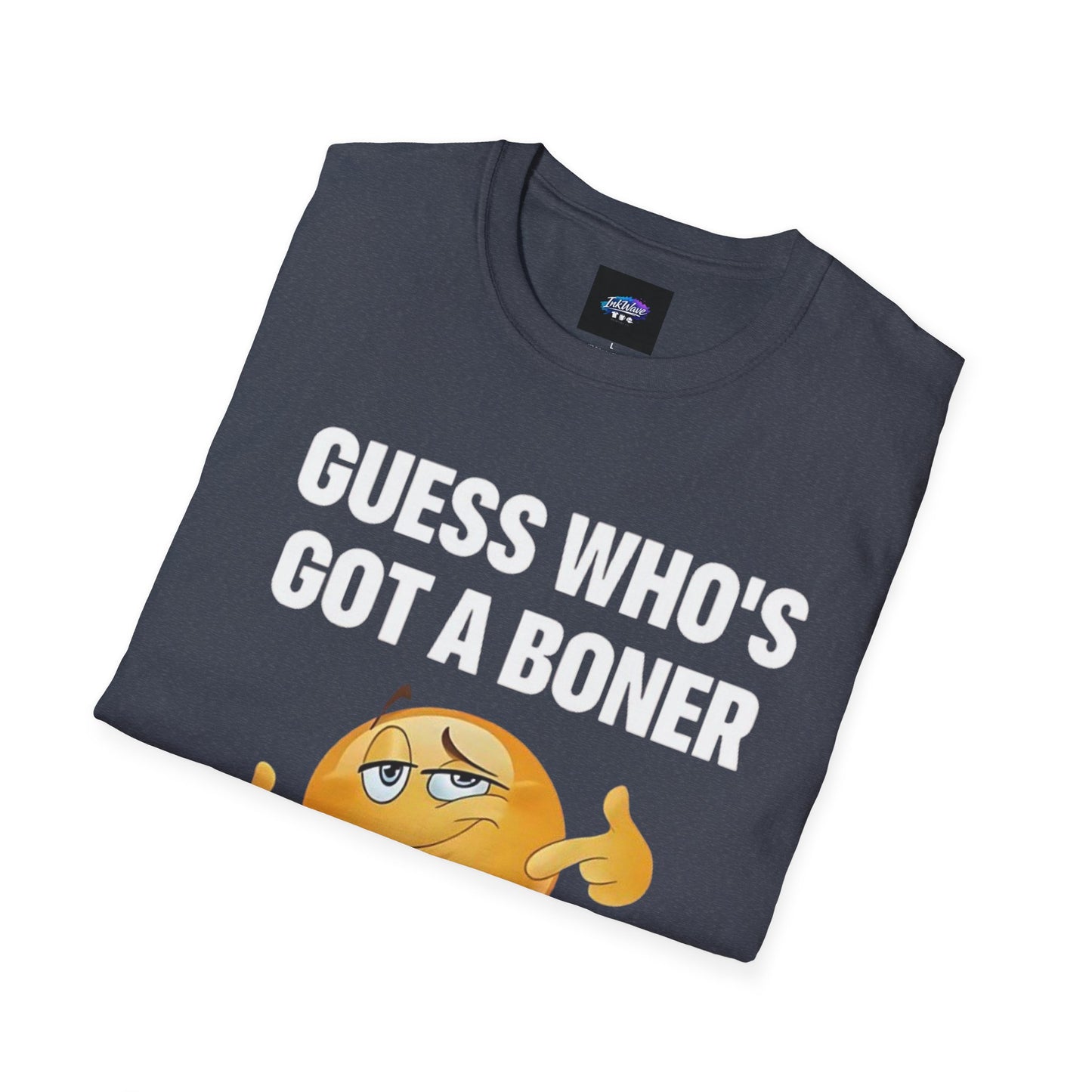 Funny Graphic T-Shirt — "Guess Who's Got a Boner" Emoji Tee
