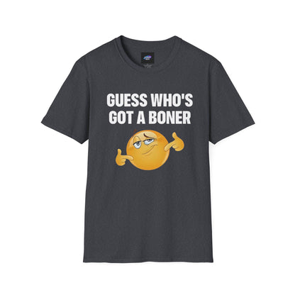 Funny Graphic T-Shirt — "Guess Who's Got a Boner" Emoji Tee