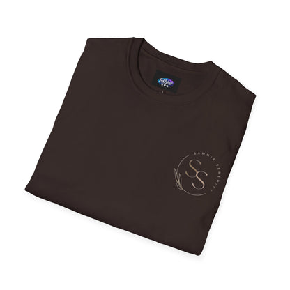 QR Code Gift Tee — "Scan here for 10 to spend on whatnot at sammieserenity"