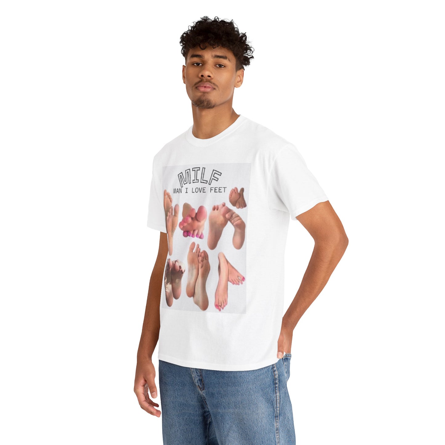 MILF 'Man I Love Feet' Graphic Tee – Foot Fetish Novelty Shirt