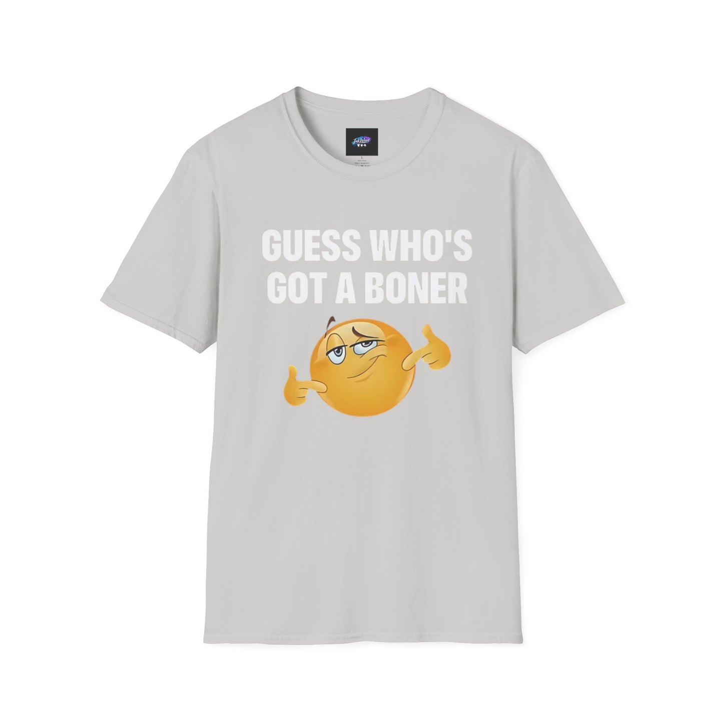 Funny Graphic T-Shirt — "Guess Who's Got a Boner" Emoji Tee