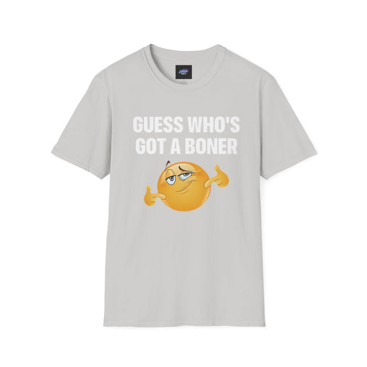 Funny Graphic T-Shirt — "Guess Who's Got a Boner" Emoji Tee