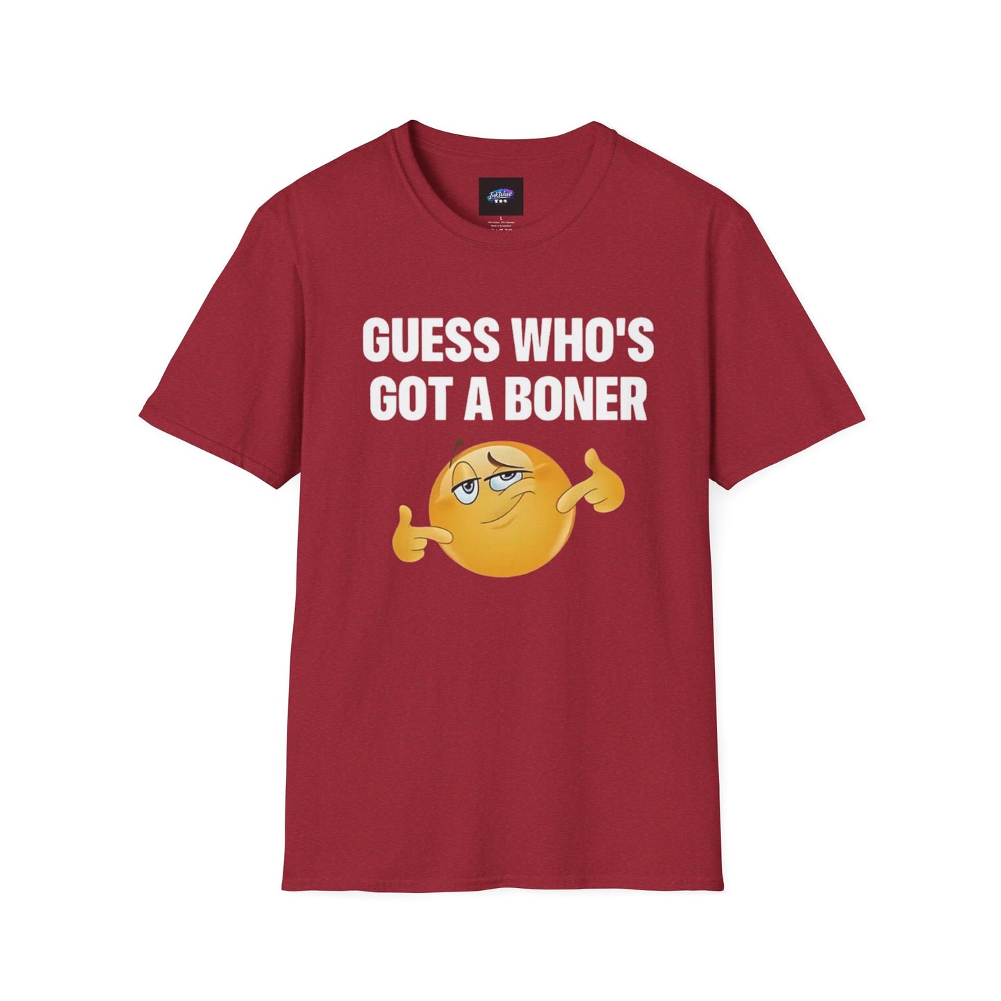 Funny Graphic T-Shirt — "Guess Who's Got a Boner" Emoji Tee