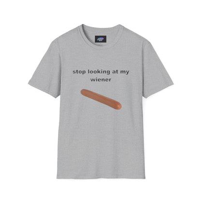 Funny 'Stop Looking at My Wiener' T-Shirt — Hot Dog Graphic Tee