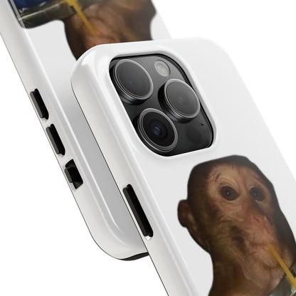 Monkey Sipping Juice Phone Case — Funny Cute Meme Protective Case