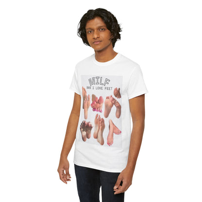 MILF 'Man I Love Feet' Graphic Tee – Foot Fetish Novelty Shirt