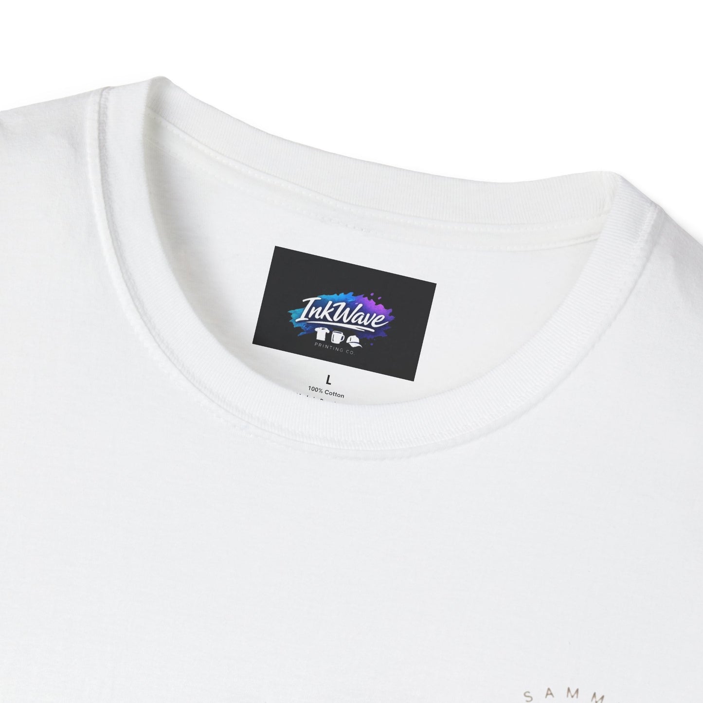 QR Code Gift Tee — "Scan here for 10 to spend on whatnot at sammieserenity"