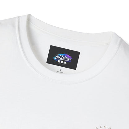 QR Code Gift Tee — "Scan here for 10 to spend on whatnot at sammieserenity"
