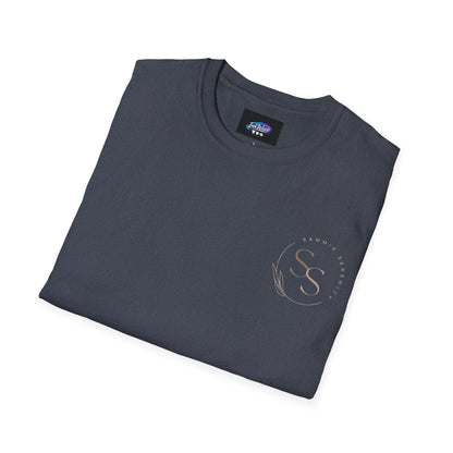 QR Code Gift Tee — "Scan here for 10 to spend on whatnot at sammieserenity"