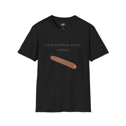 Funny 'Stop Looking at My Wiener' T-Shirt — Hot Dog Graphic Tee