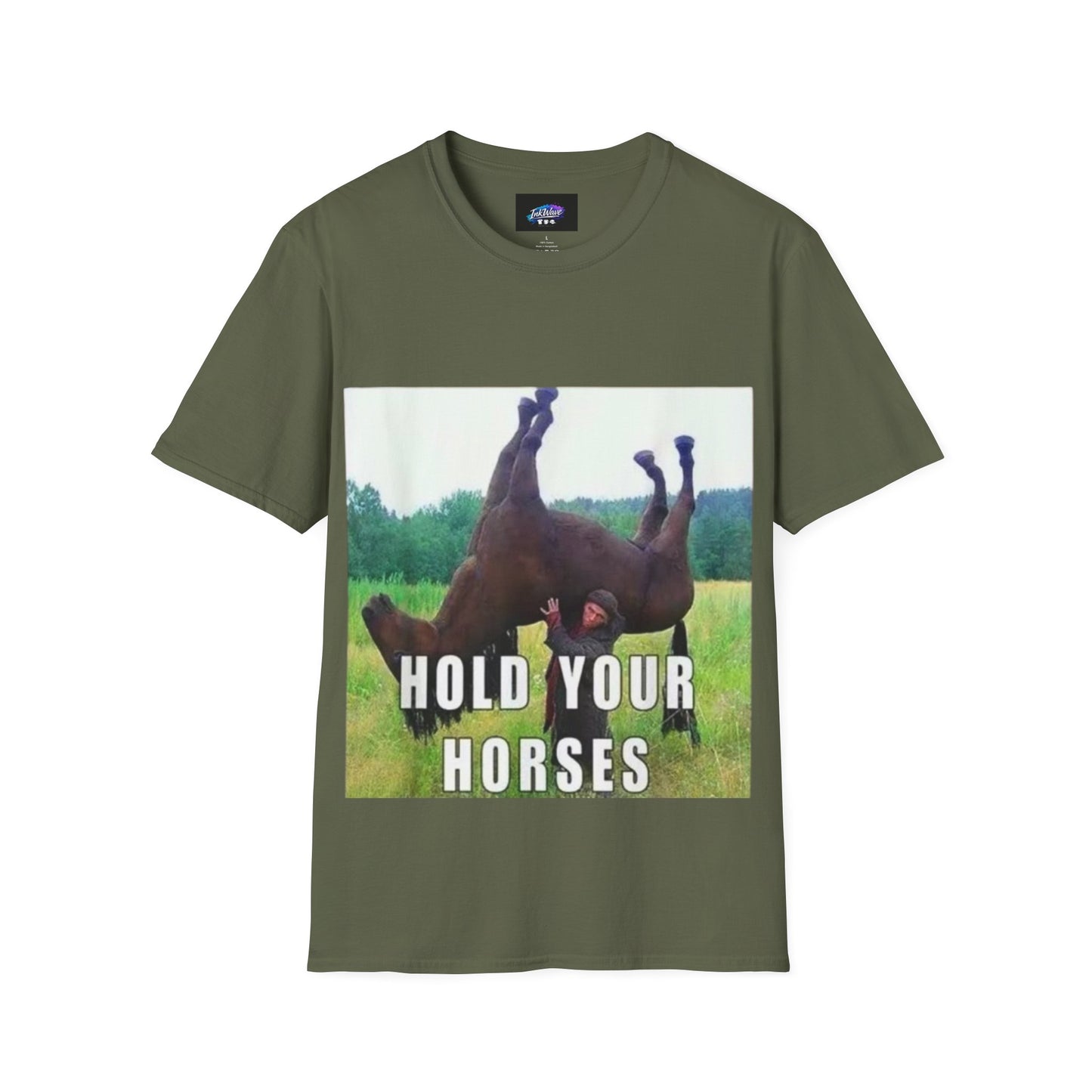 Hold Your Horses T-Shirt – Funny Rolling Horse Graphic Tee