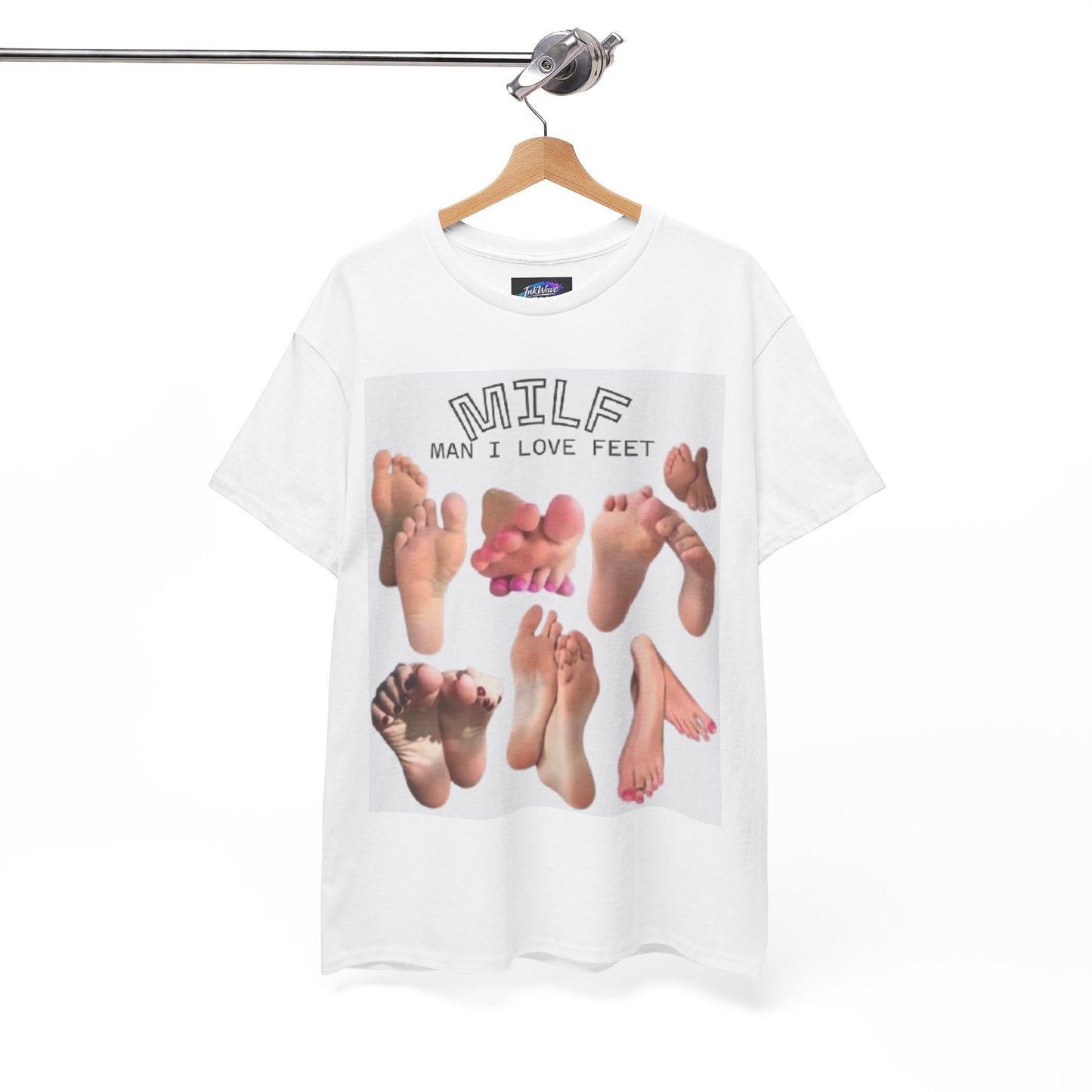 MILF 'Man I Love Feet' Graphic Tee – Foot Fetish Novelty Shirt