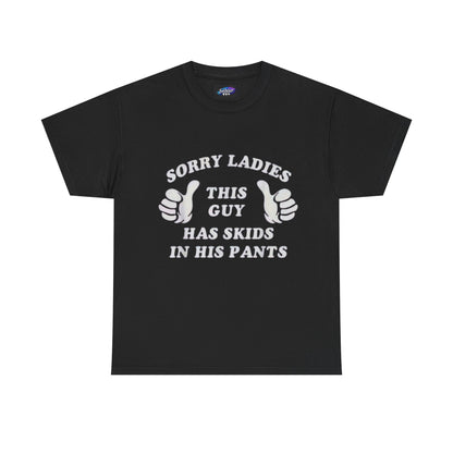 Funny Dad T-Shirt "This Guy Has Skids In His Pants" – Novelty Father's Day Tee