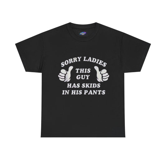 Funny Dad T-Shirt "This Guy Has Skids In His Pants" – Novelty Father's Day Tee