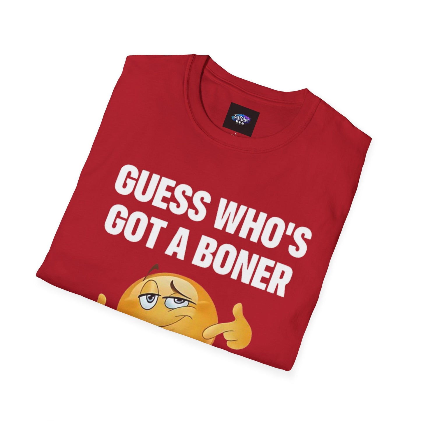 Funny Graphic T-Shirt — "Guess Who's Got a Boner" Emoji Tee