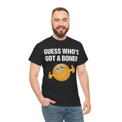 Graphic Tee - "Guess Who's Got a Boner" Emoji Humor T-Shirt