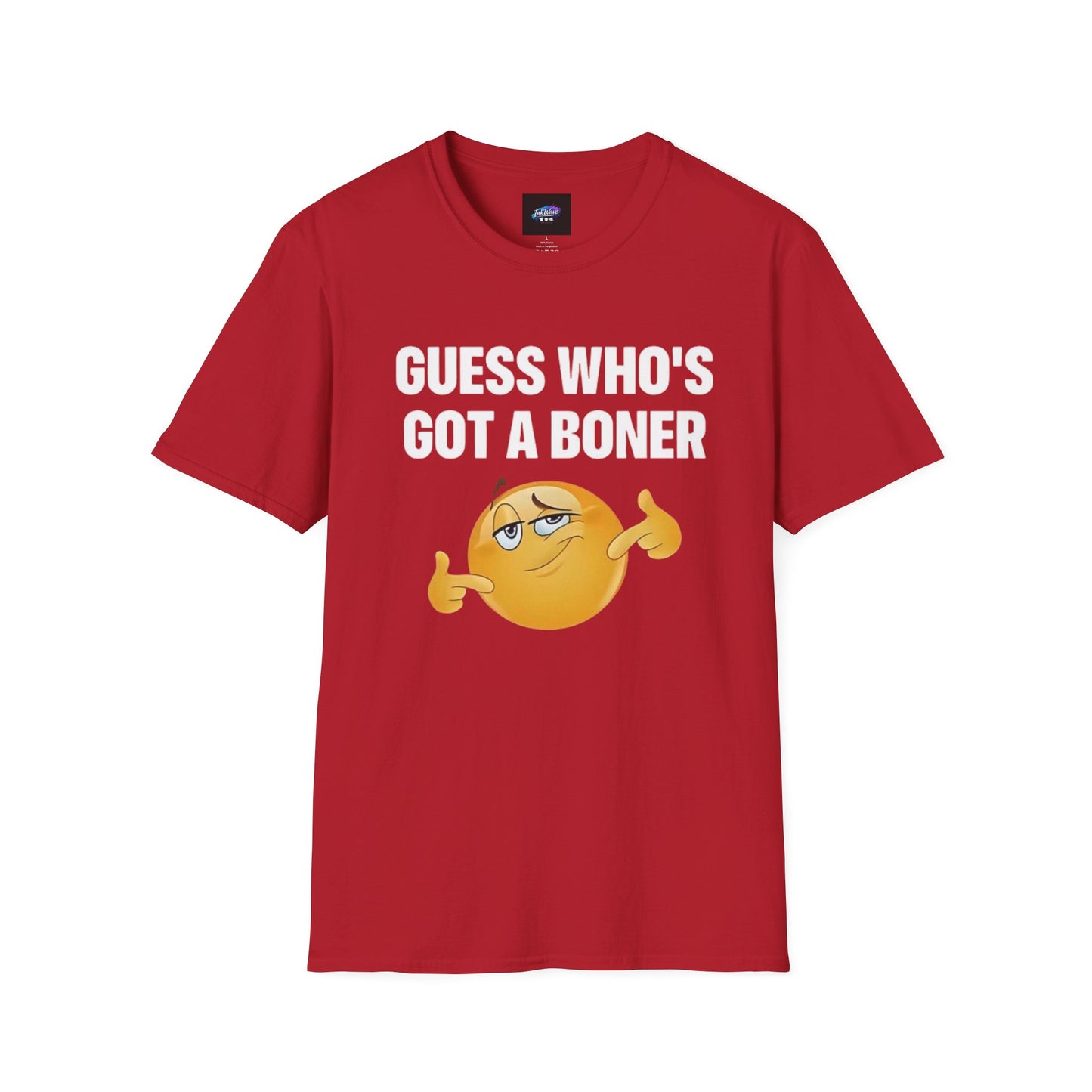 Funny Graphic T-Shirt — "Guess Who's Got a Boner" Emoji Tee