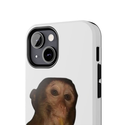 Monkey Sipping Juice Phone Case — Funny Cute Meme Protective Case