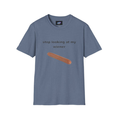 Funny 'Stop Looking at My Wiener' T-Shirt — Hot Dog Graphic Tee